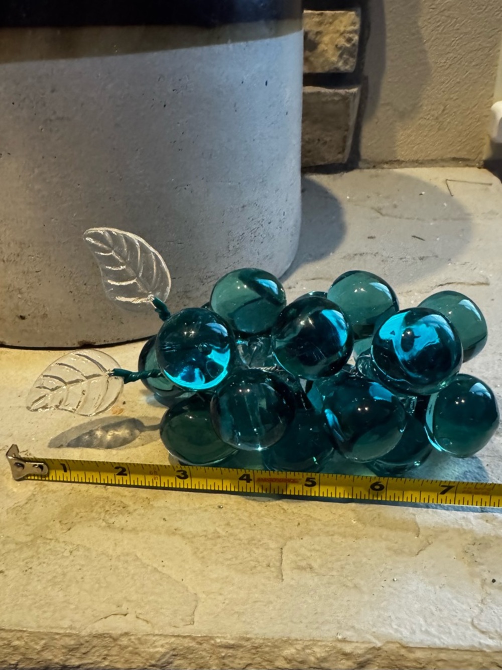 Vintage 1960-1970’s Teal Glass Grape Cluster
